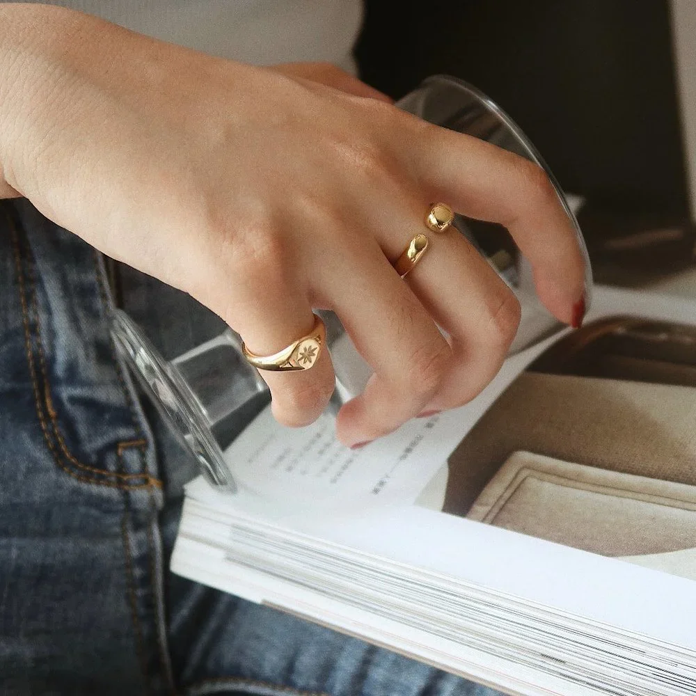 NEW 18K Gold Plated Open Irregular Ring